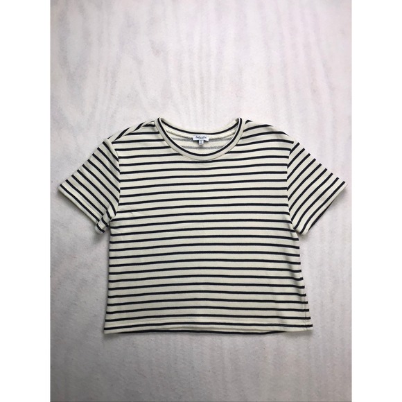 Splendid Womens Striped 2 Piece Set Crop Top Maxi Skirt Ivory Navy RS4K44E M - Picture 3 of 16